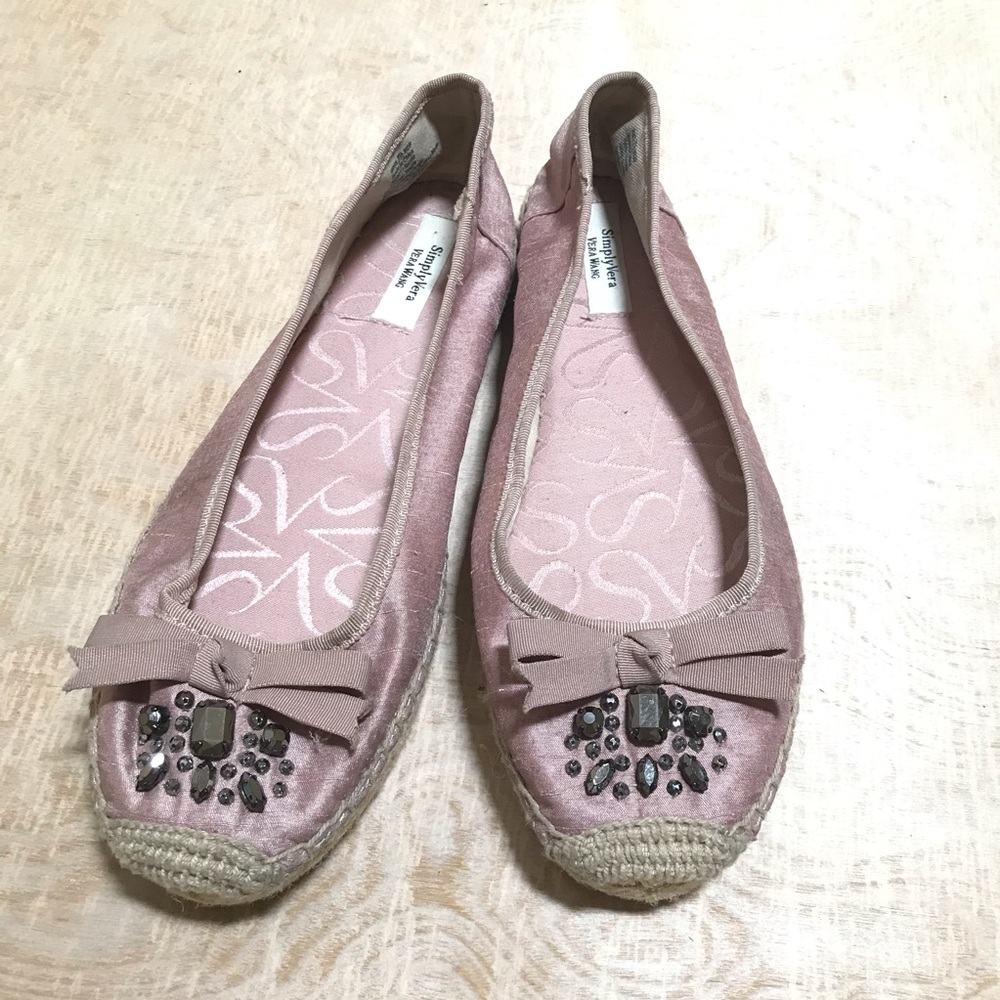 Vera Wang Espadrilles Pink Rhinestone Size 7.5